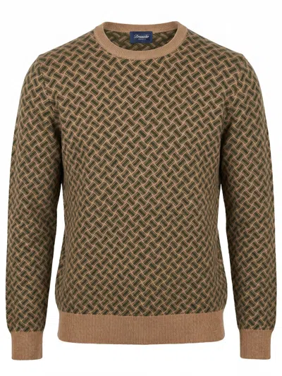 Drumohr Geometric-pattern Cashmere Sweater In Multi