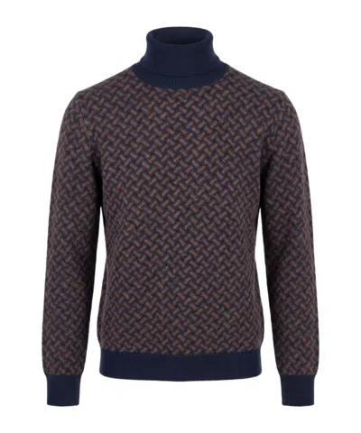 Drumohr Biscottino Turtle Neck In Animal Print