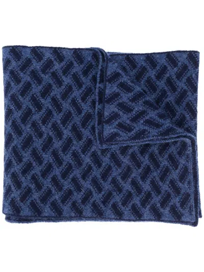 Drumohr Biscottino Wool Scarf In Blue