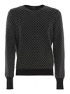 Drumohr Biscuit Pattern Cashmere Jumper In Black