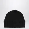 Drumohr Navy Blue Cashmere Beret In Black
