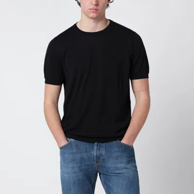 Drumohr Black Cotton Crewneck Sweater Men