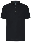 Drumohr Spread-collar Cotton Polo Shirt In Black