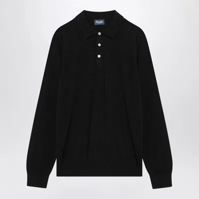 DRUMOHR DRUMOHR  BLACK COTTON POLO SHIRT