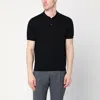 Drumohr Spread-collar Cotton Polo Shirt In Black