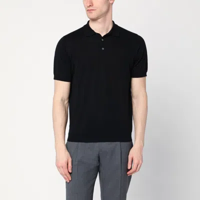 DRUMOHR DRUMOHR BLACK POLO SHIRT IN COTTON