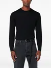 Drumohr Black Round Neck Long Sleeves Sweater In Black