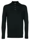 Drumohr Black Solid Polo In Black
