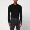 Drumohr Wool Crew Neck Sweater In Black