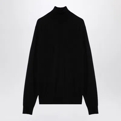 DRUMOHR BLACK WOOL TURTLENECK SWEATER