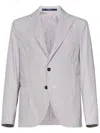 Drumohr Beige Striped Blazer With Sophisticated Fit In Gray