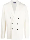 Drumohr Double-breasted Blazer In White