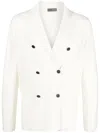 Drumohr Double-breasted Blazer In White