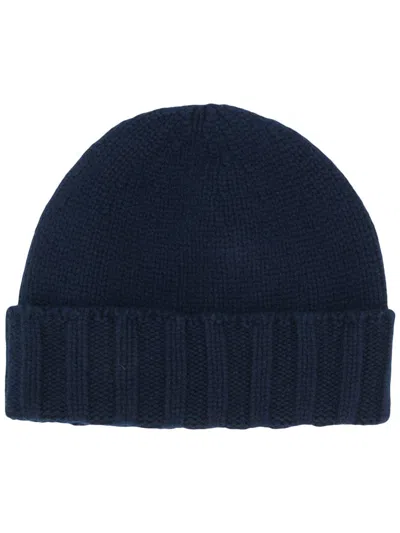Drumohr Blue Cashmere Beanie