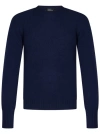 Drumohr Basic Sweater In Blue Wool Navy Tone In Blue