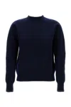 Drumohr Blue Plain Wool Crewneck Sweater In Blue