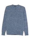 Drumohr Speckled Round-neck Sweater In Blue