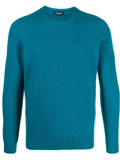 DRUMOHR DRUMOHR BLUE WOOL CREW NECK SWEATER