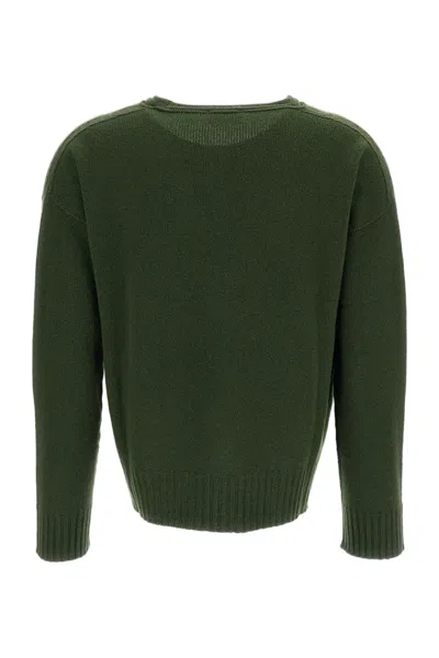 Drumohr Boxy Cut Cashmere Sweater With Ribbed V-neckline In Multi
