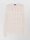 Drumohr Textured Cable Knit Cashmere Sweater In Neutral