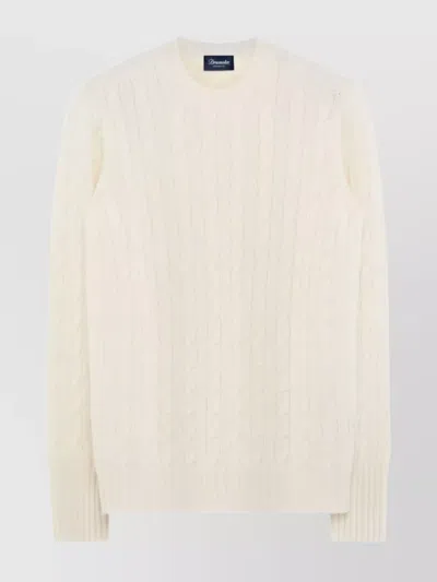 Drumohr Braided Wool Crew Neck Sweater In Multi