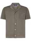 Drumohr Brown Bowling Shirt With Chest Patch Pocket