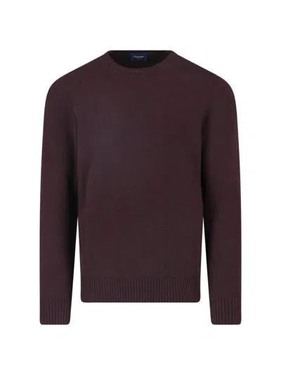 Drumohr Brown Cashmere Crewneck Sweater