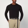 Drumohr Wool Sweater With Long Sleeves And Ribbed Texture In Brown