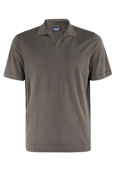 DRUMOHR DRUMOHR BROWN COTTON POLO SHIRT