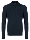 Drumohr Black Solid Polo In Blue