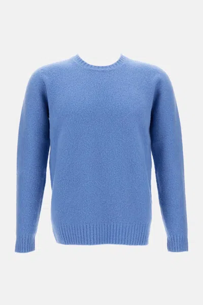 Drumohr Brushed Crewneck Sweater In Blue