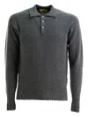 Drumohr Button-fastening Wool Polo Shirt In Gray