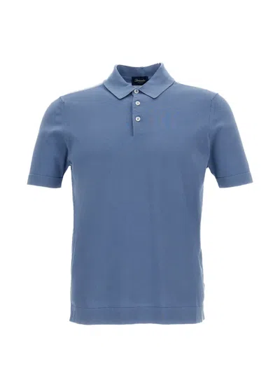 Drumohr Light Blue Cotton Polo Shirt