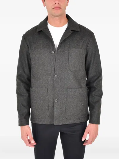 Drumohr Buttoned Patch-pocket Overshirt In Green