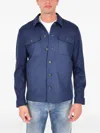 Drumohr Buttoned Pocket Overshirt In Blue