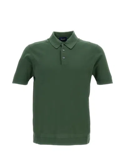 Drumohr Buttoned Polo Shirt In Green