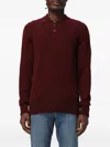 Drumohr Buttoned Sweater In Burgundy