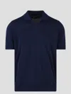 Drumohr Buttonless Polo In Blue