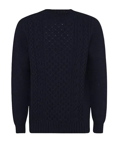 Drumohr Cable-knit Crew-neck Jumper In Black