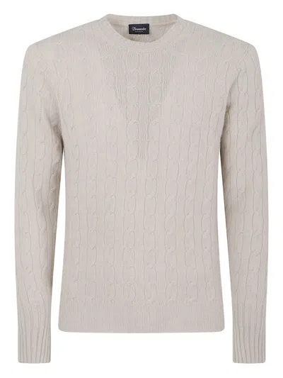 Drumohr Cable-knit Crew-neck Sweater In Neutral