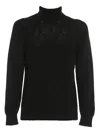 Drumohr Cable-knit Turtleneck Sweater In Black