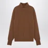 Drumohr Camel-coloured Turtleneck Sweater In Wool
