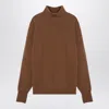 Drumohr Camel-coloured Turtleneck Sweater In Wool