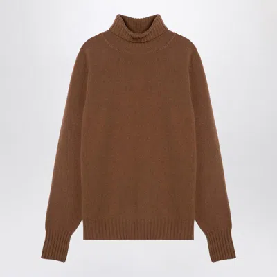 DRUMOHR DRUMOHR CAMEL-COLOURED TURTLENECK SWEATER IN WOOL