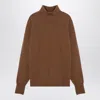 Drumohr Camel-coloured Turtleneck Sweater In Wool In Beige