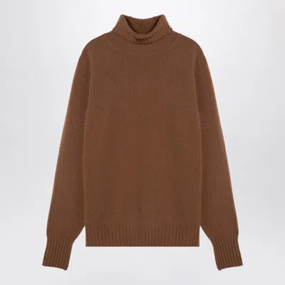 DRUMOHR DRUMOHR CAMEL-COLOURED TURTLENECK SWEATER IN WOOL