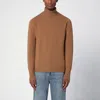 Drumohr Camel-coloured Turtleneck Sweater In Wool In Beige
