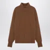 Drumohr Camel-coloured Turtleneck Sweater In Wool In Beige