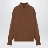 Drumohr Camel-coloured Turtleneck Sweater In Wool In Beige