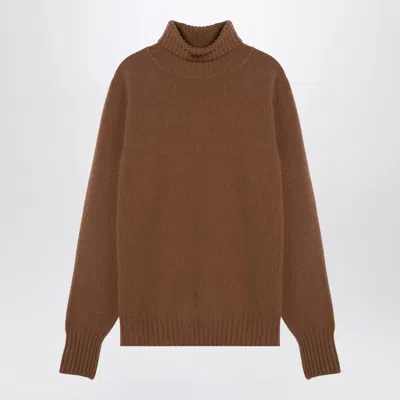 DRUMOHR DRUMOHR CAMEL COLOURED TURTLENECK SWEATER IN WOOL